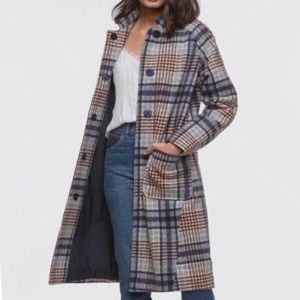 Greylin Austar Plaid Coat XS